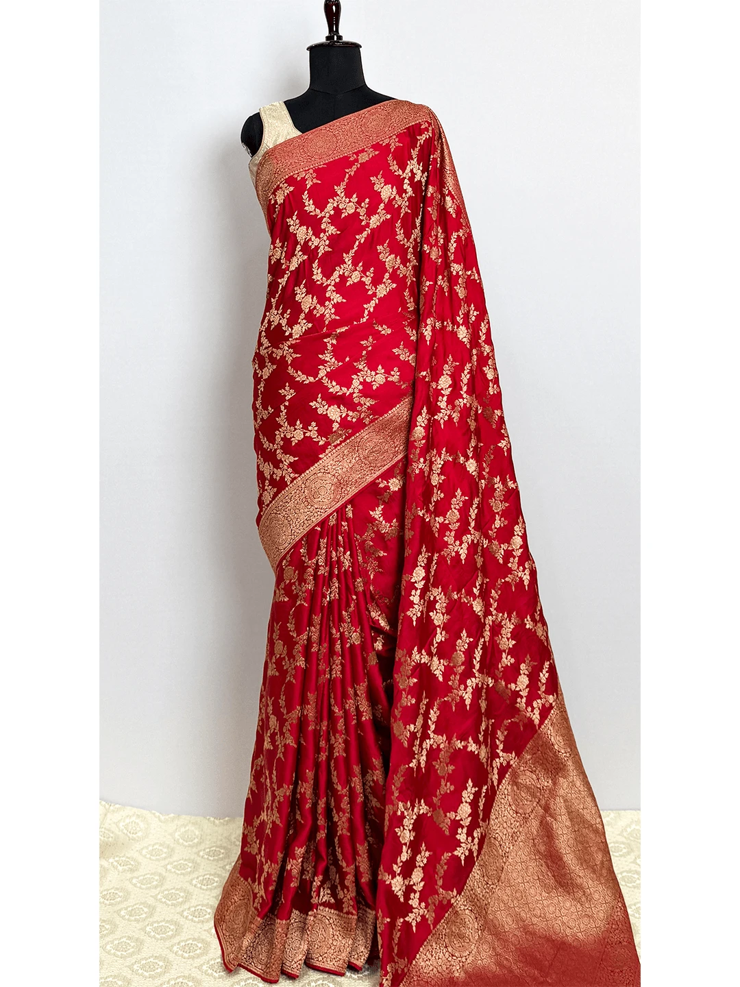Fancy Banarasi Saree - Red Colour - QS220494