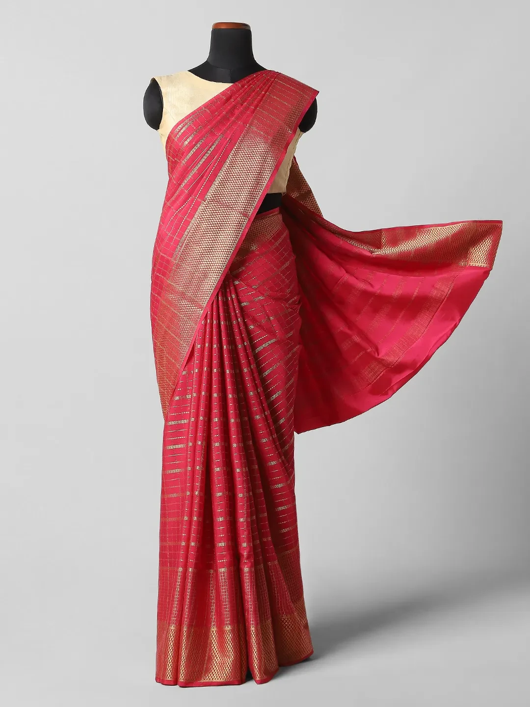 Semi Mysore Silk Sarees - Pink Colour QI202522