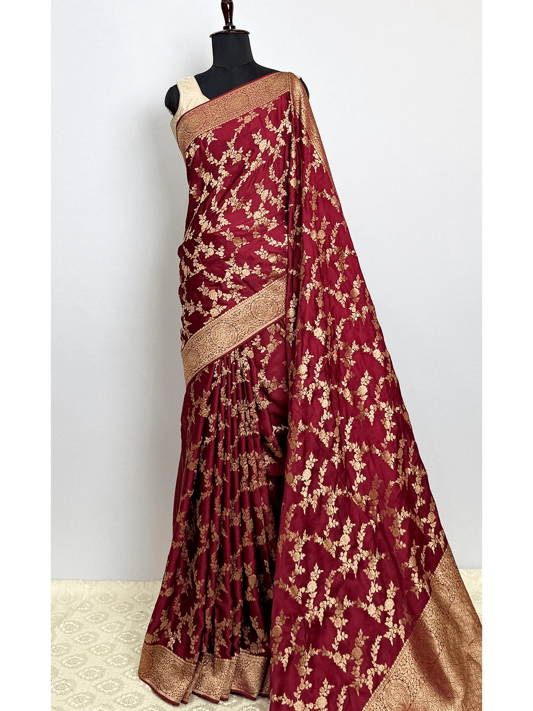 Fancy Banarasi Saree - Brown Colour - QS220503