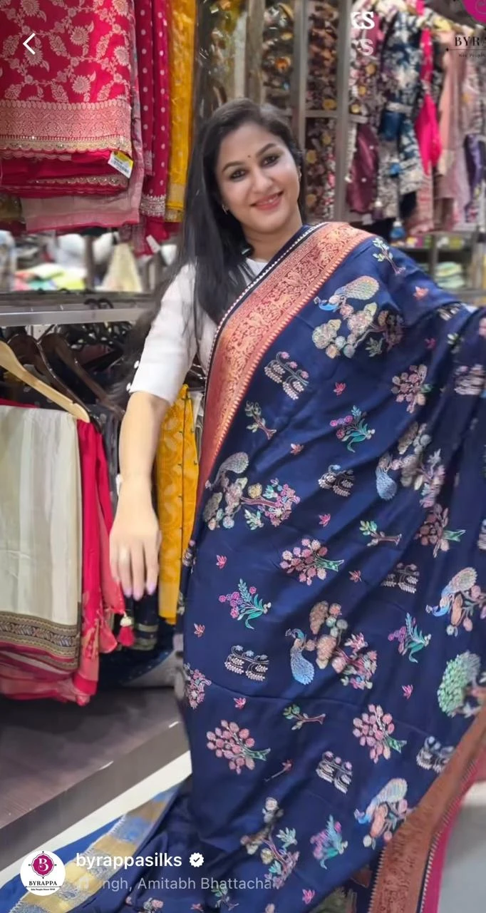 Banarasi Silk with Peacock Blue QS252170
