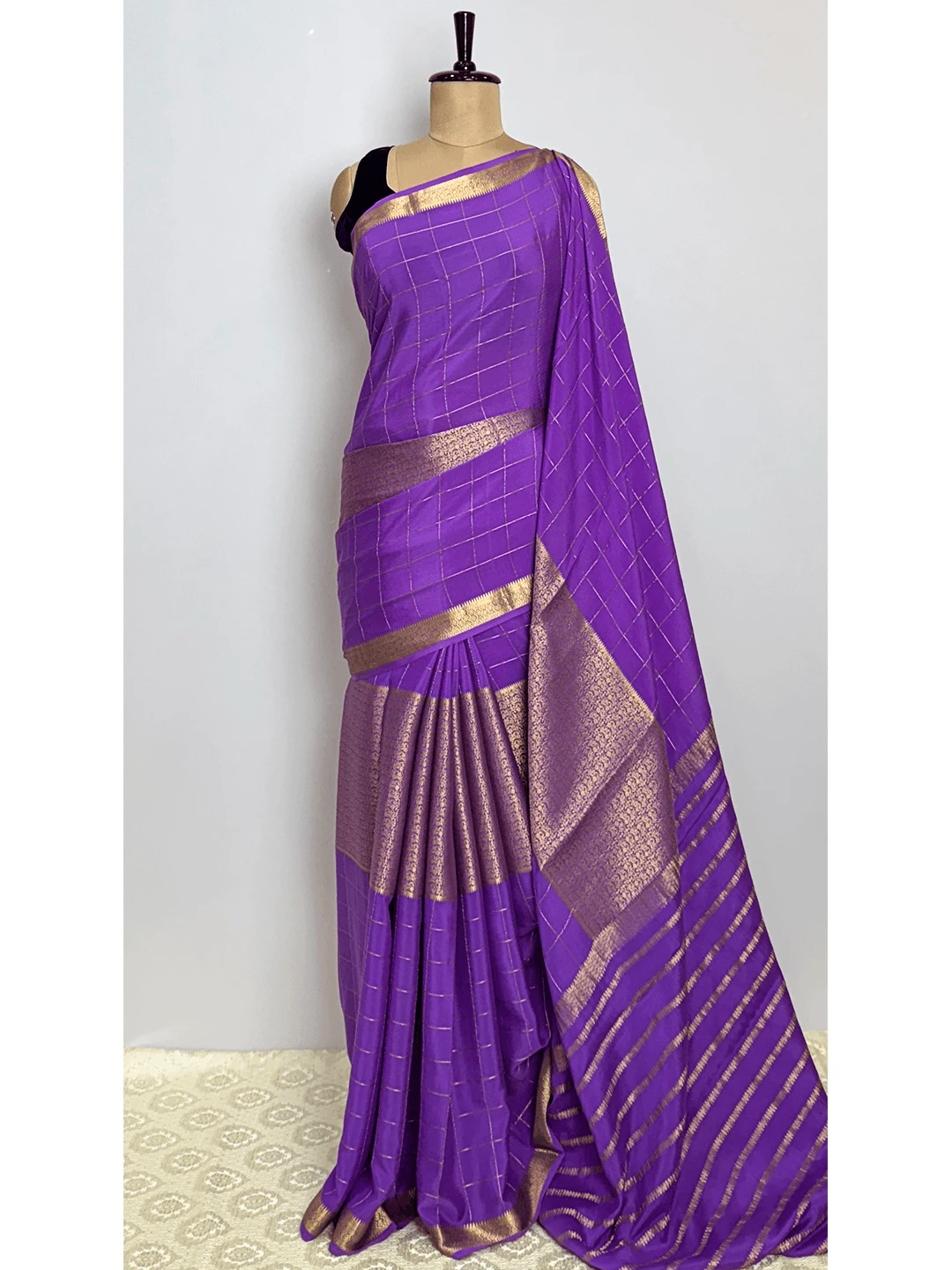 Pure Mysore Silk Saree - Lavendar Colour - QS2161691