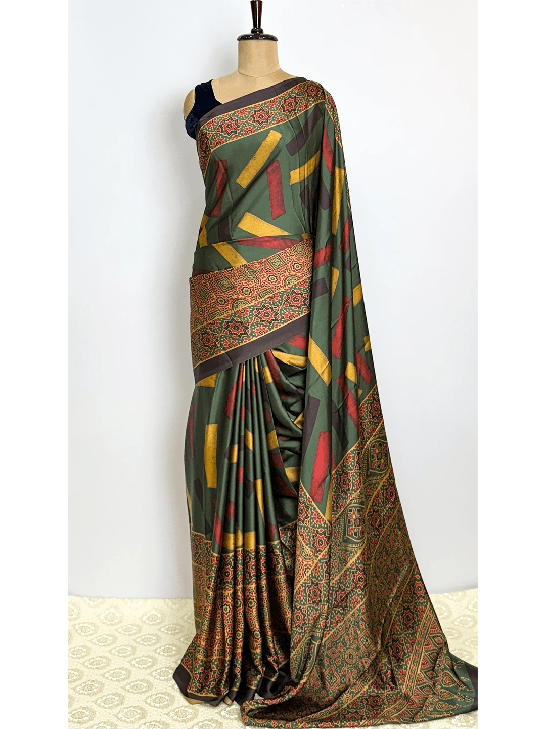 Fancy Printed Saree -Shade of Green Colour - QS215320